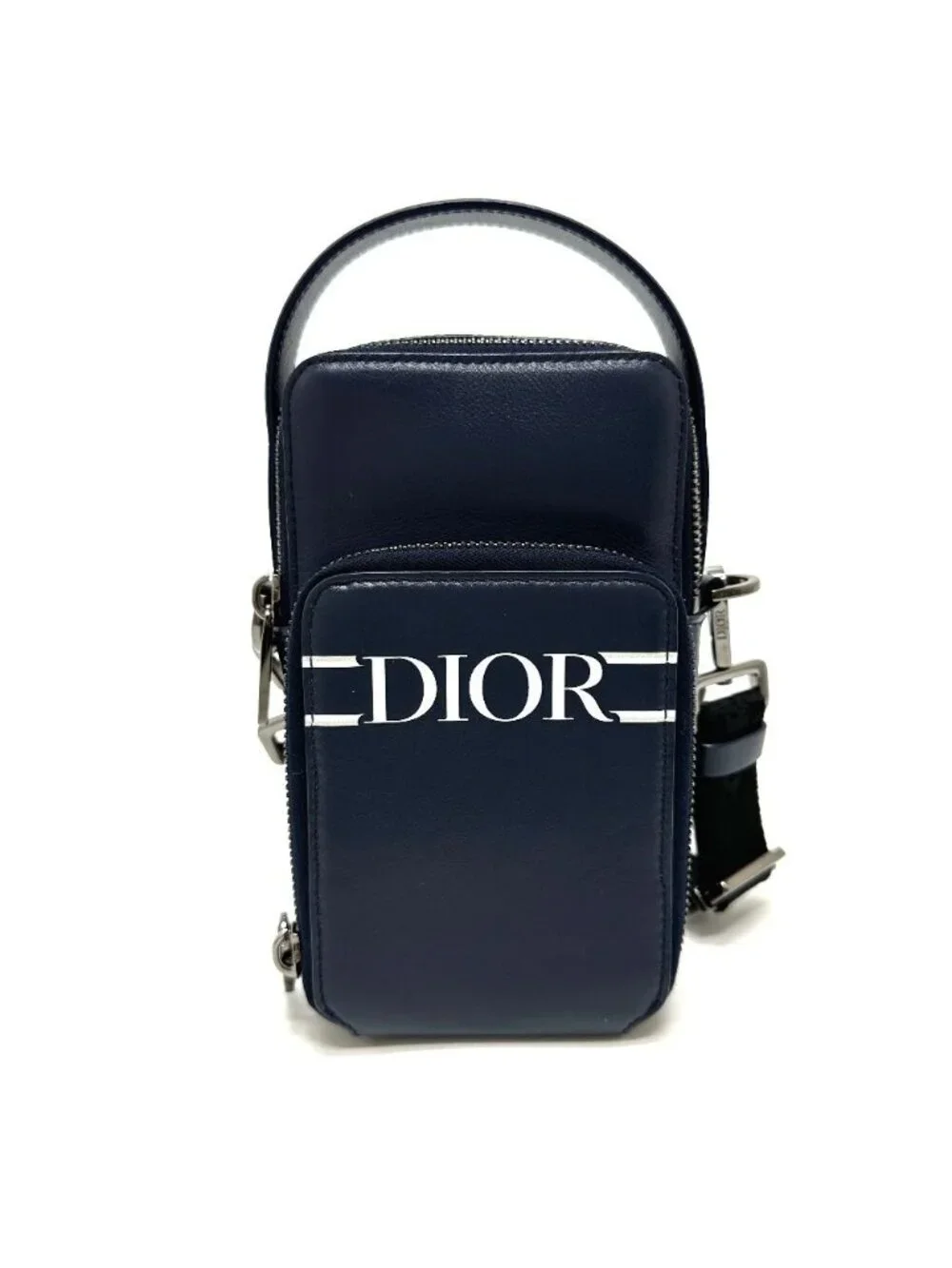 Dior Shoulder Bag Logo Leather Blue
